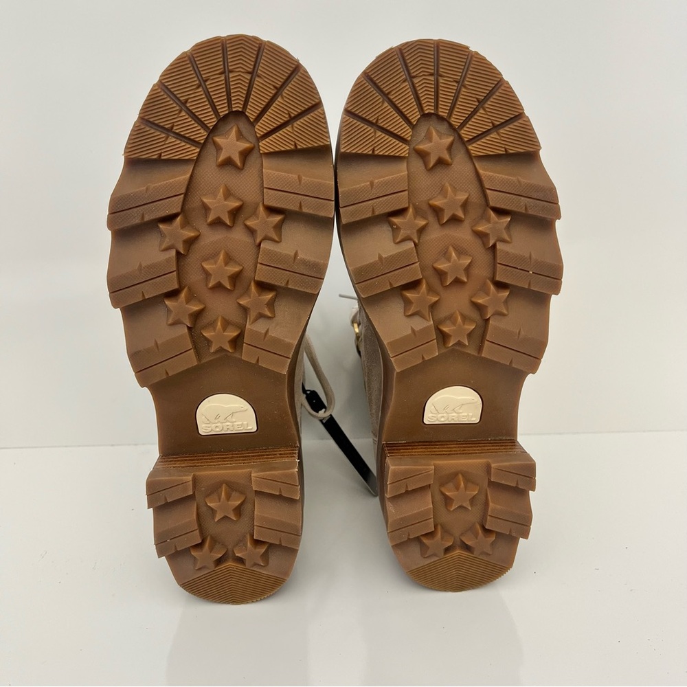 Sorel Joan Now Lace-Up Boots Tan Suede Waterproof Lug Sole Size 10 NWOB - Picture 13 of 13